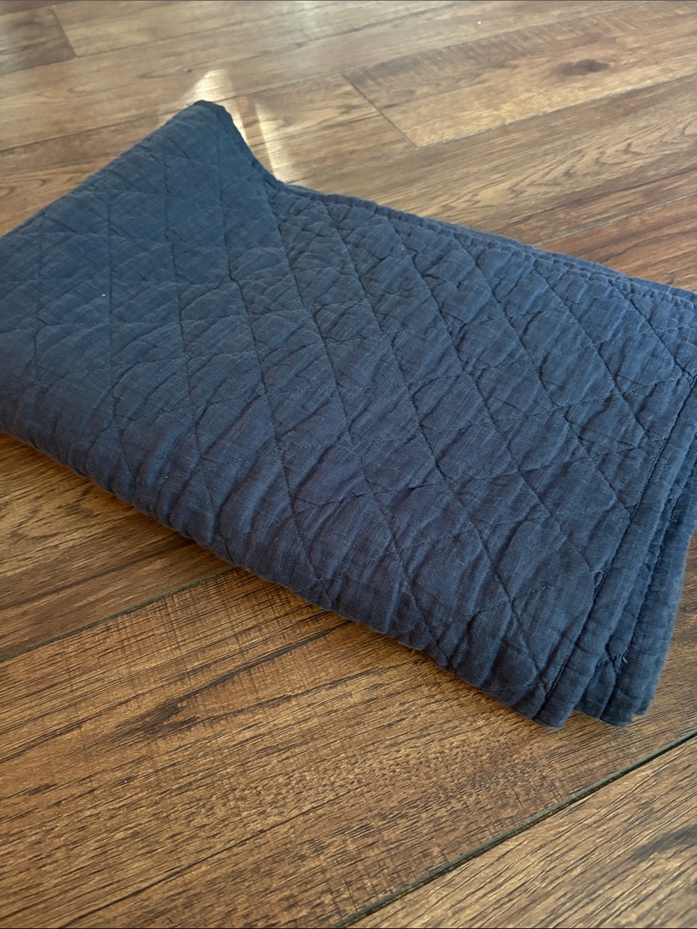 RH Baby & Child Navy Toddler Linen Cotton Quilt